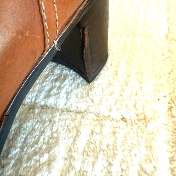 VTG Liz Claiborne Flex Brown Leather Ankle Boots Size 9 Y2K Boho Retro Romantic - Picture 5 of 15